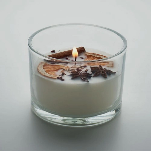Vela de cera vegetal fragancia canela y cítricos ref MO2078