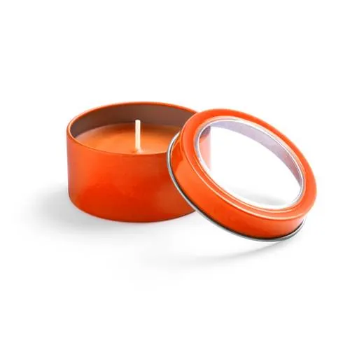 Vela aromática vainilla en tarro metálico con ventana ref 4819