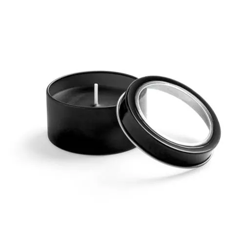 Vela aromática vainilla en tarro metálico con ventana ref 4819