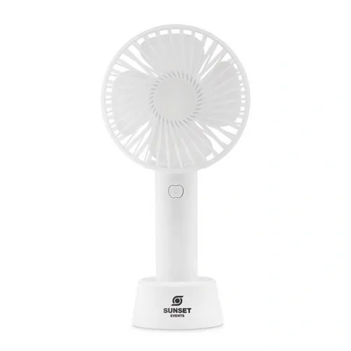 Ventilador portátil con soporte y batería recargable ref MO9599 - Printed Blanco