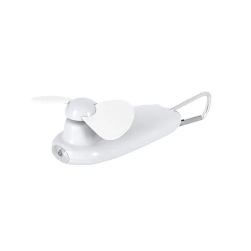 Ventilador Ticsy portátil con linterna y mosquetón ref 22252 - Blanco