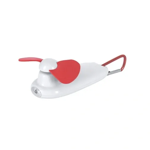 Ventilador Ticsy portátil con linterna y mosquetón ref 22252 - Rojo