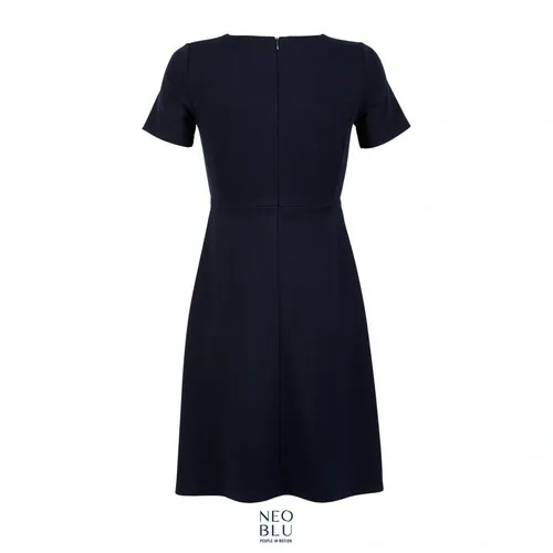 Vestido midi manga corta sin etiqueta para branding ref S03171 - Noche Back