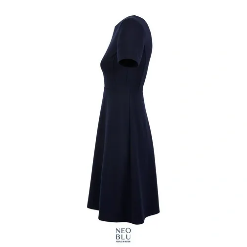 Vestido midi manga corta sin etiqueta para branding ref S03171 - Noche Side