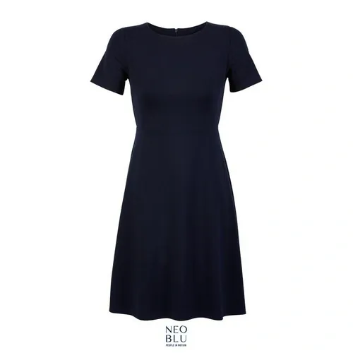 Vestido midi manga corta sin etiqueta para branding ref S03171 - Noche