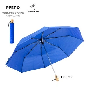 Paraguas plegable automático ecoamigable mango bambú