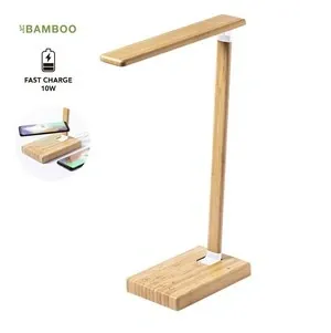 Lámpara cargador plegable de bambú con 3 posiciones de luz