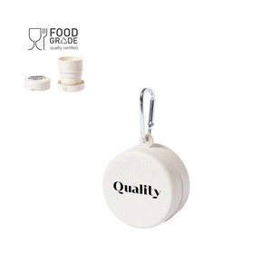 Vaso plegable de emergencia con mosquetón metálico