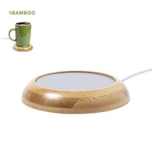 Calentador de tazas de bambú con conexión usb