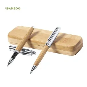 Set de bolígrafo y roller de bambú carga jumbo