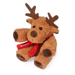 Reno de peluche suave con bufanda personalizable