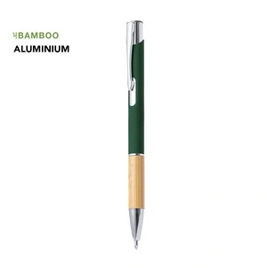 Bolígrafo nature con cuerpo de aluminio y empuñadura de bambú