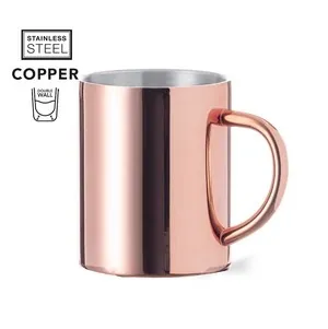 Taza de acero inox de doble pared con acabado brillo