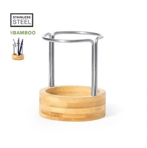 Lapicero de bambú ecológico con acero inoxidable