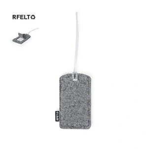 Identificador de maletas en fieltro rpet con etiqueta