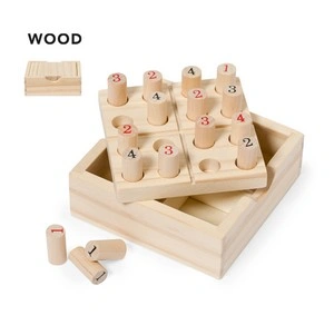 Juego de habilidad sudoku en madera con 16 fichas