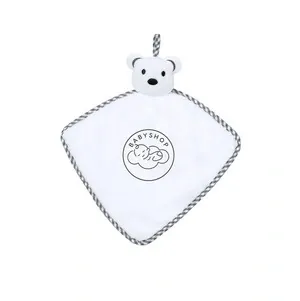 Doudou osito blanco diseño único y asa de transporte