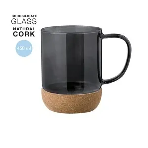 Taza de cristal de borosilicato con diseño ecológico