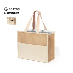 Bolsa nevera isotérmica de algodón y yute