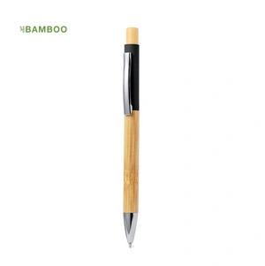 Bolígrafo de bambú ecológico con cuerpo de aluminio