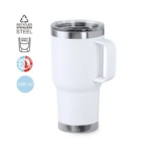 Taza térmica de acero reciclado con tapa a presión