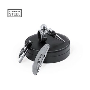 Set de vinos elegante con accesorios de acero inox