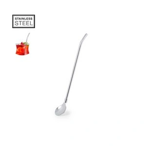 Agitador con pajita en acero inox diseño elegante