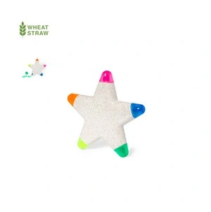Marcador fluorescente de cinco colores ecológico