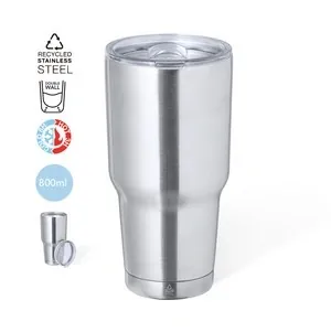 Vaso térmico de acero inox reciclado con dosificador