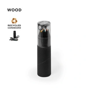 Set de 6 lápices de madera en estuche reciclado