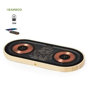 Cargador inalámbrico doble 15w diseño transparente