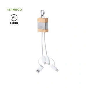 Cargador portátil de bambú y aluminio reciclado