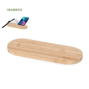 Multicargador inalámbrico de bambú carga simultánea