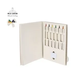 Set de lápices de colores reciclados con bloc de notas