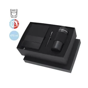Set premium vaso térmico acero inox y bloc pu