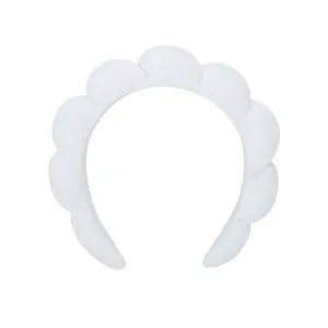 Diadema de poliéster con tejido de rizos para lavado facial
