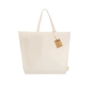 Bolsa de algodón reciclado con asas largas y resistente