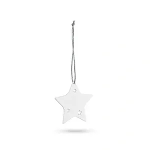Adorno navideño estrella de madera natural