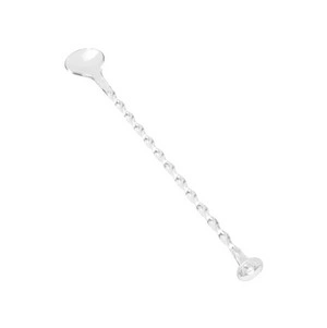 Agitador de bebidas espiral transparente con espacio para logo