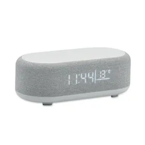 Altavoz 4 en 1 con carga inalámbrica y reloj despertador