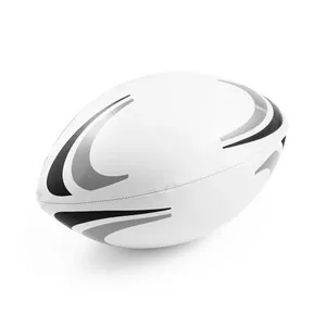 Balón de rugby talla 4 con detalles en gris y negro