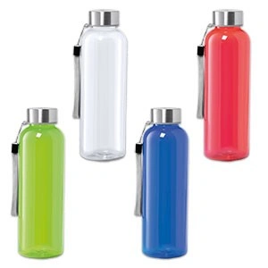 Bidón rpet 600ml con tapón inox y cordón de transporte