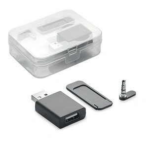 Set en estuche pp con blockers para cámara audio y datos