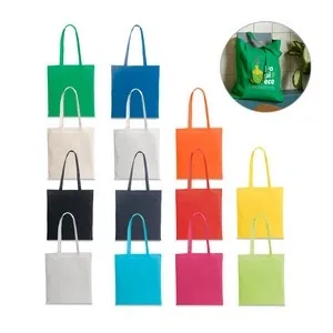 Bolsa de algodón reciclado sin teñir y asas largas
