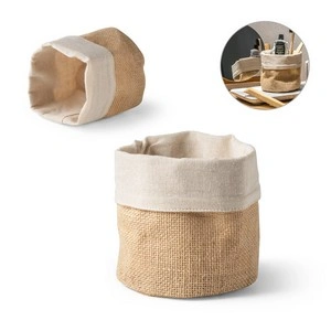 Bolsa multiusos en yute y algodón ideal para macetas