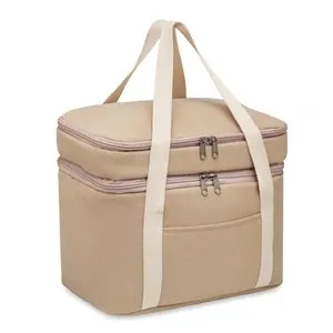 Bolsa nevera de canvas con 2 compartimentos