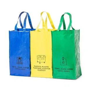 Set de 3 bolsas reciclaje con asas reforzadas