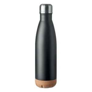 Botella de acero inoxidable aislada al vacío con corcho