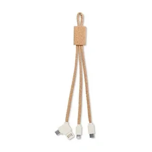 Cable de carga de corcho 3 en 1 ecológico