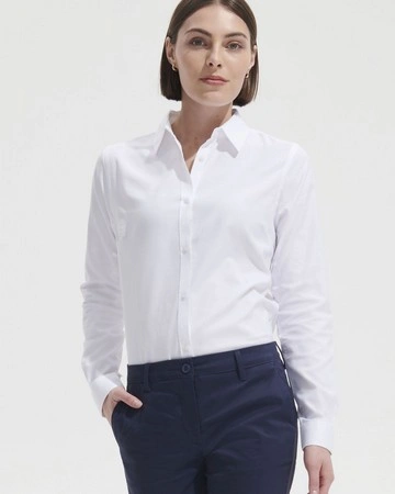 Camisa de espiguilla manga larga para mujer